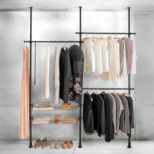 Wenko Teleszkopikus függőleges rúd Herkules165–300 cm, fekete