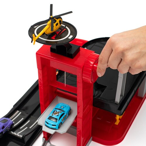 Baby Mix Gyerek garázs helikopterrel, 60 x 33 x 29 cm