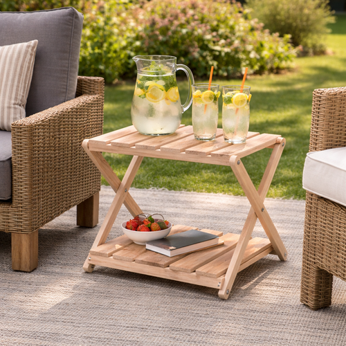 Klappbarer Holztisch Taigo, 38,5 x 31 x 32,5 cm