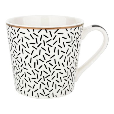 Florina porcelanska skodelica Black AvenueAstoria, 400 ml, črno-bela