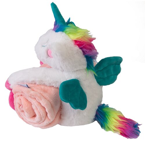 Babymatex Kinderdecke Carol mit einem Plüschtier Einhorn, 85 x 100 cm