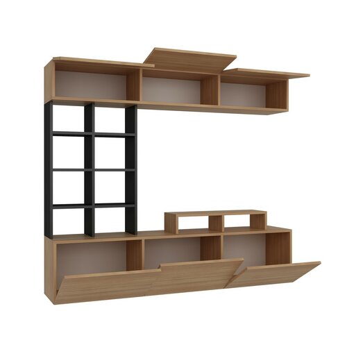 Teak and Black TV-fal