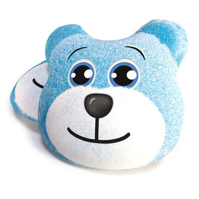 Tvarovaný polštářek Medvěd modrá, 40 cm