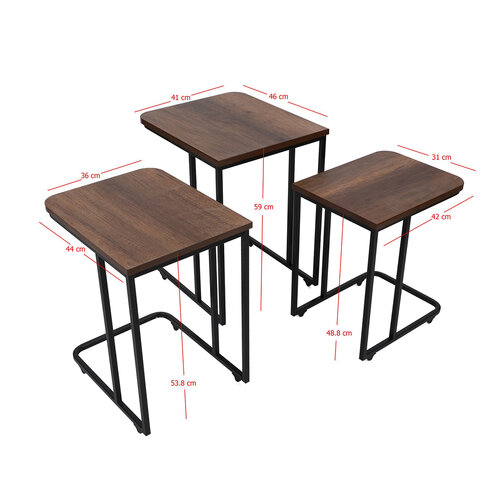 Odkladací stolík Ce Metal Zigon, 3 ks