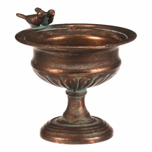Metalowy kielich do kompozycji lub poidło Romance,19 x 16 x 16 cm, kolor miedziany