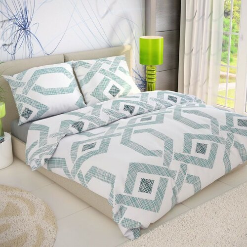 Kvalitex Бавовняна постільна білизна Delux  Nevada зелена, 140 x 200 см, 70 x 90 см
