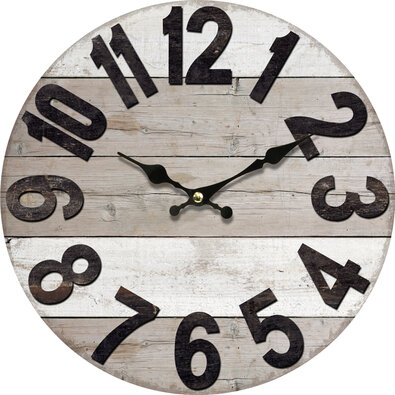 Дерев’яний настінний годинник Vintage wood, діам. 34 см