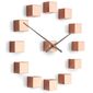 Future Time FT3000CO Cubic copper Designové samolepicí hodiny, pr. 50 cm