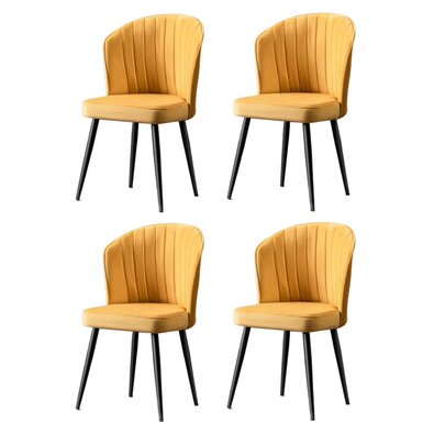 Set de scaune de sufragerie Rubi Yellow and Black,4 buc.