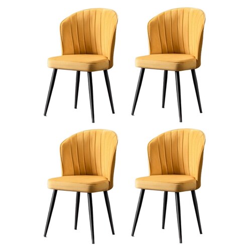 Rubi Yellow and Black étkezőszék szett, 4 db