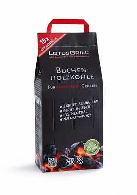 LotusGrill Dřevěné bezkouřové uhlí  2,5 kg