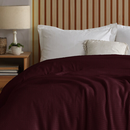 4Home Tagesdecke aus Baumwolle Claire Burgundy, 220 x 240 cm