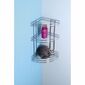AQUALINE 37015 Chrom line Eckdrahtregal dreifach, silber