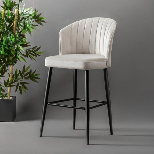 Sada barových židlí Rubi Cream and Black, 2 ks