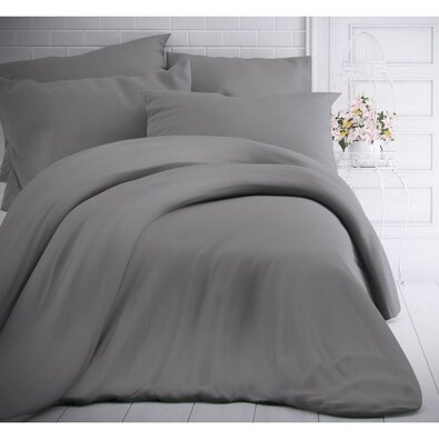 Kvalitex Lenjerie de pat din bumbac, gri deschis, 140 x 200 cm, 70 x 90 cm