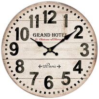 Drewniany zegar ścienny Grand hotel Paris, śr. 34 cm