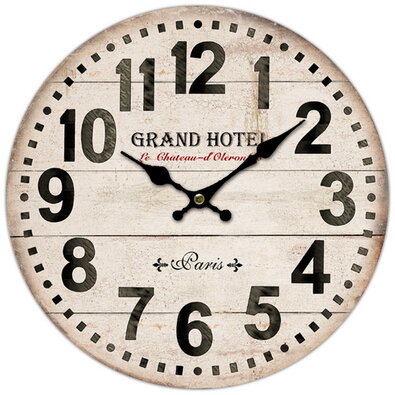 Ceas de perete, din lemn, Grand hotel Paris, diam. 34 cm