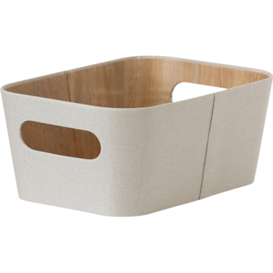 Set de 2 coșuri de depozitare Kitchisimo 26 × 18 ×11 cm, crem