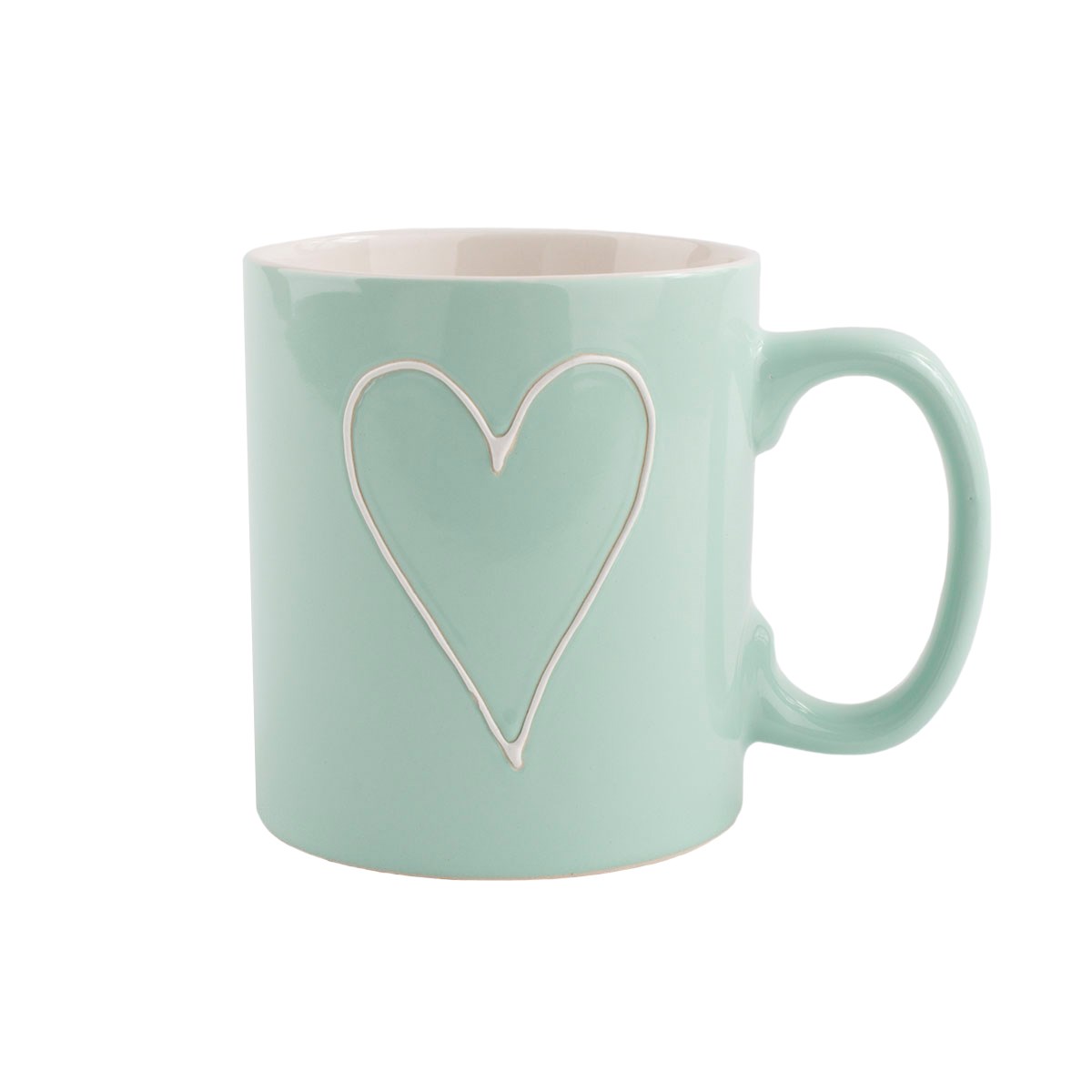 Keramický hrnček Heart 630 ml, sv. zelená