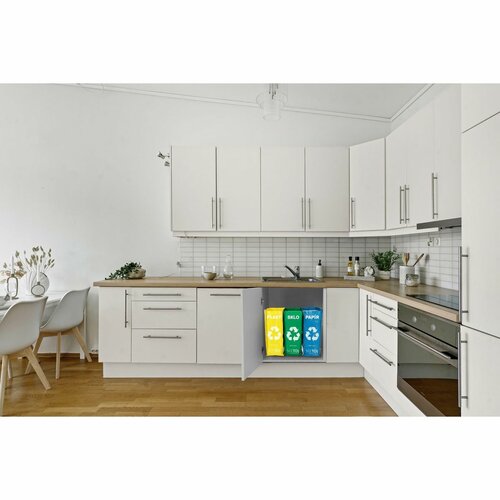 Sixtol Vrecia na triedený odpad SORT EASY 3 SLIM ,18 x 30 x 40 cm, 3 x 22 l, 3 ks