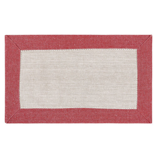 Suport farfurie Heda, bej / roșu, 30 x 50 cm