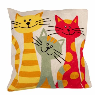 Gestrickter Kissenbezug Katzen, 45 x 45 cm