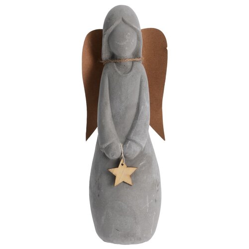 Cementový anjel s hviezdou, 25 cm