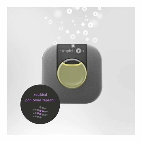 Simplehuman Coș de gunoi dreptunghiular cu pedalăși buzunar pentru saci de 55 l, negru