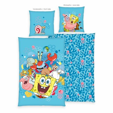 Bavlnená posteľná bielizeň Spongebob, 135 x 200cm, 80 x 80 cm