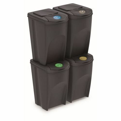 Kosz za sortirane odpadke Sortibox 35 l, 4 kos,siv