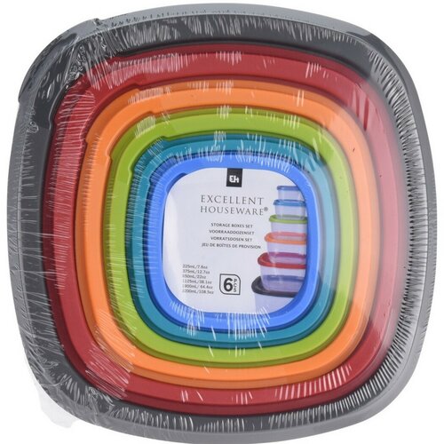 EH 6-teiliges Set aus Kunststoffschalen Rainbow