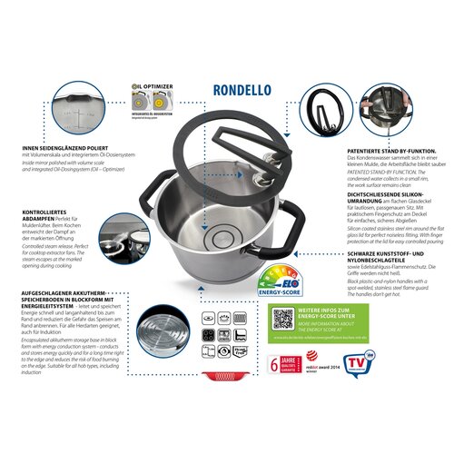 Elo 30004 Premium 4-dielna súprava nehrdz. hrncov Rondello