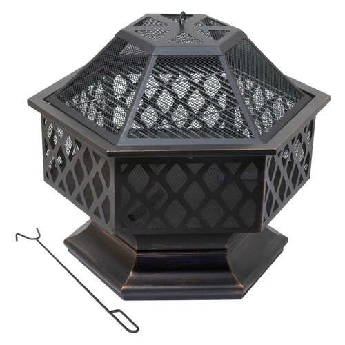 Cattara 13008 Hexagon fedeles tűzrakóhely, 60,5 x70 x 62,5 cm