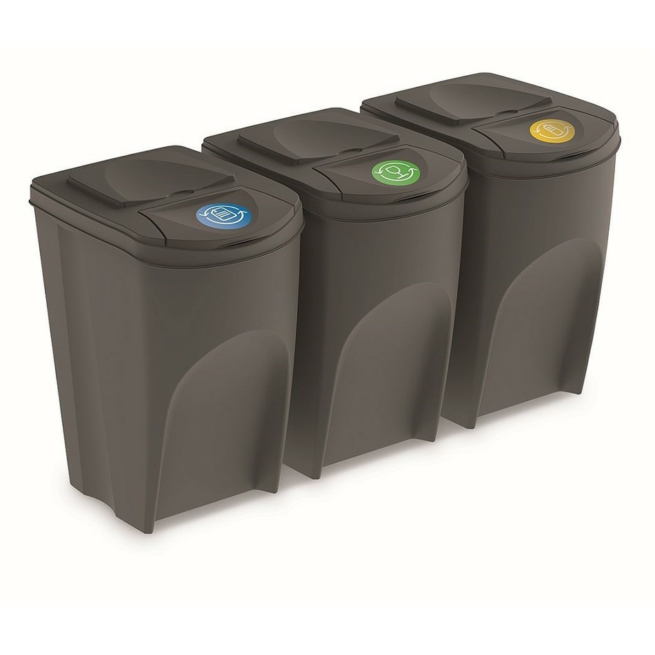Sortibox szelektált hulladékgyűjtő 35 L , 3 db, szürke