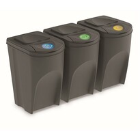 Coș de sortare gunoi Sortibox 35 L,  3 buc, gri