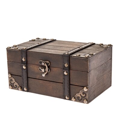 Дерев'яна скринька з металевими деталями Captain, 20 x 12 x 10 см