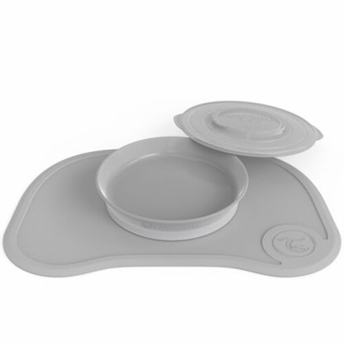 Twistshake Podložka Click-mat Mini s talířem, šedá