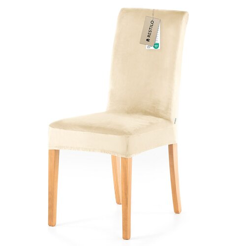 Restilo Husă pentru scaun Sento bej deschis, 48 x48 x 58 + 10 cm, set de 6 bucăți
