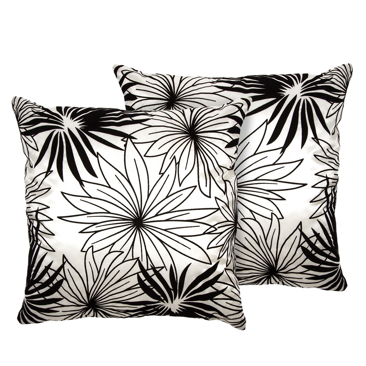 Jahu Obliečka na vankúšik Basic Kvety biela, 40 x 40 cm, sada 2 ks