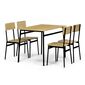 Set de masă Industrial cu 4 scaune, 110 x 70 x 76cm, stejar sălbatic