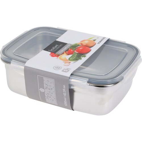 Excellent Houseware Edelstahl-Frischhaltedose mit Kunststoffdeckel, 1250 ml