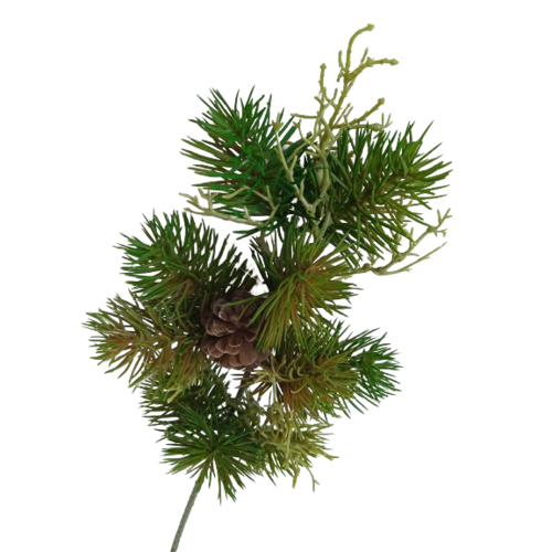 Műfenyő ág toboz zölddel, 46 cm