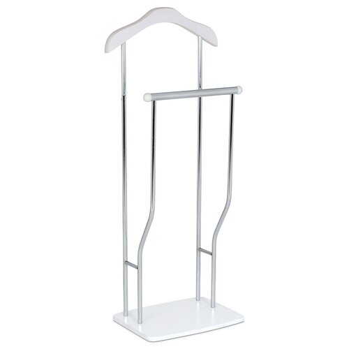 Stummer Diener Dustin Chrom / Weiß, 45 x 108 cm