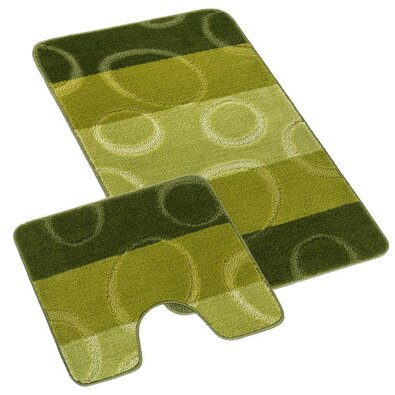 Bellatex Komplet kopalni predpražniki Bany zizrezom Elipsa zelena, 60 x 100 cm, 60 x 50 cm