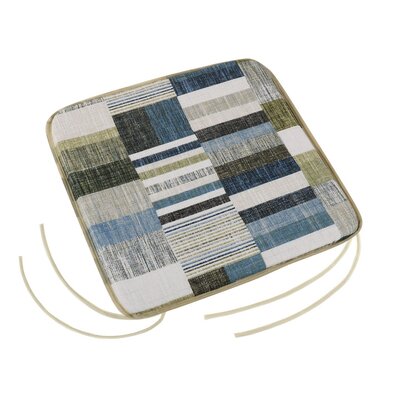 Bellatex Sitzkissen EMA glatt Fliese blau-grau, 40 x 40 cm