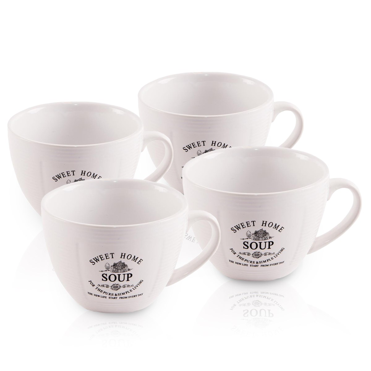 Orion Sada keramických hrnčekov Sweet Home, 500 ml, 4 ks