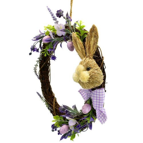 Coroană din răchită cu iepuraș, 20 cm