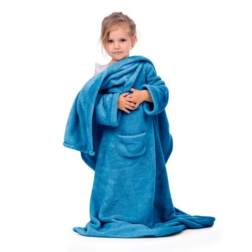 Decoking odeja z rokavi Lazy Kids indigo, 90 x 105cm