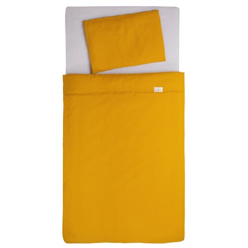 Pościel bawełniana do łóżeczka żółty, 100 x 135 cm, 40 x 60 cm