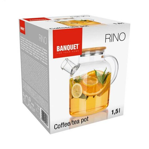 Bankett üveg teáskanna RINO 1,5 l